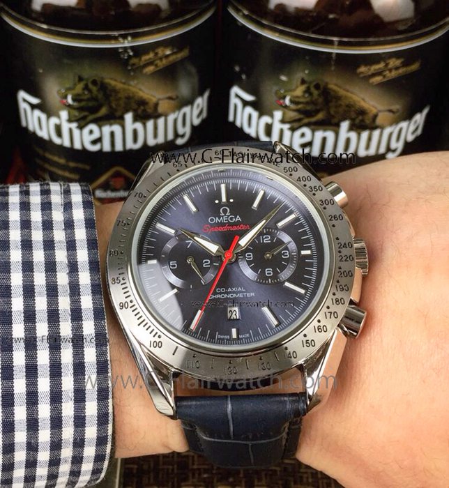 Newest Copy Omega Speedmaster Automatic Watches SS Blue Dial